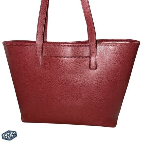 Michael by Michael Kors Maroon Cross Grain Leather Jet Set Tote/ Shoulder Purse - Picture 5 of 15